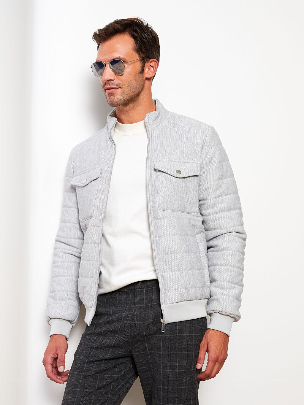 

Толстое мужское пальто Slim Fit с прямым воротником LCW Vision