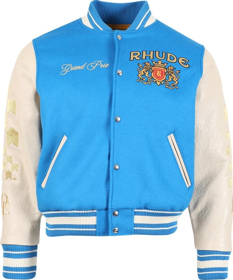 

Куртка Rhude Grand Prix Varsity Jacket 'Multicolor', разноцветный, Синий