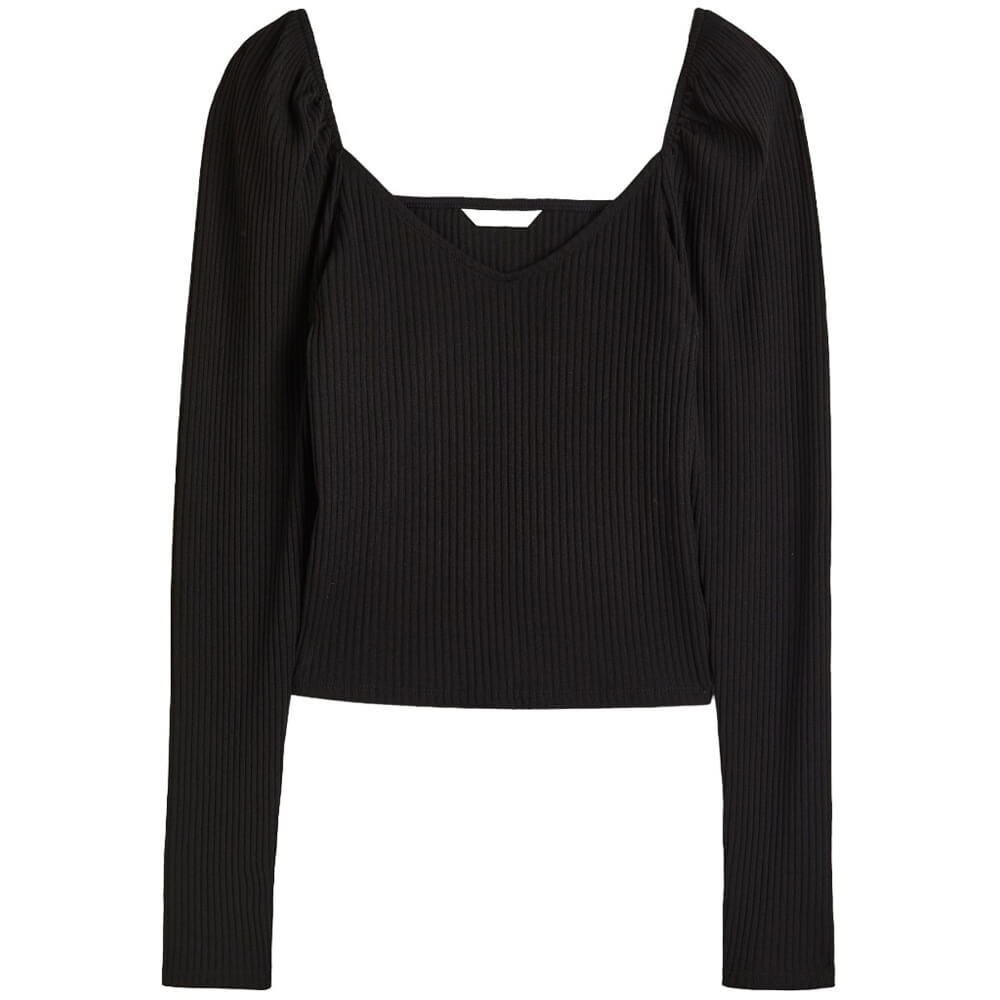 

Топ H&M Ribbed Shor, черный
