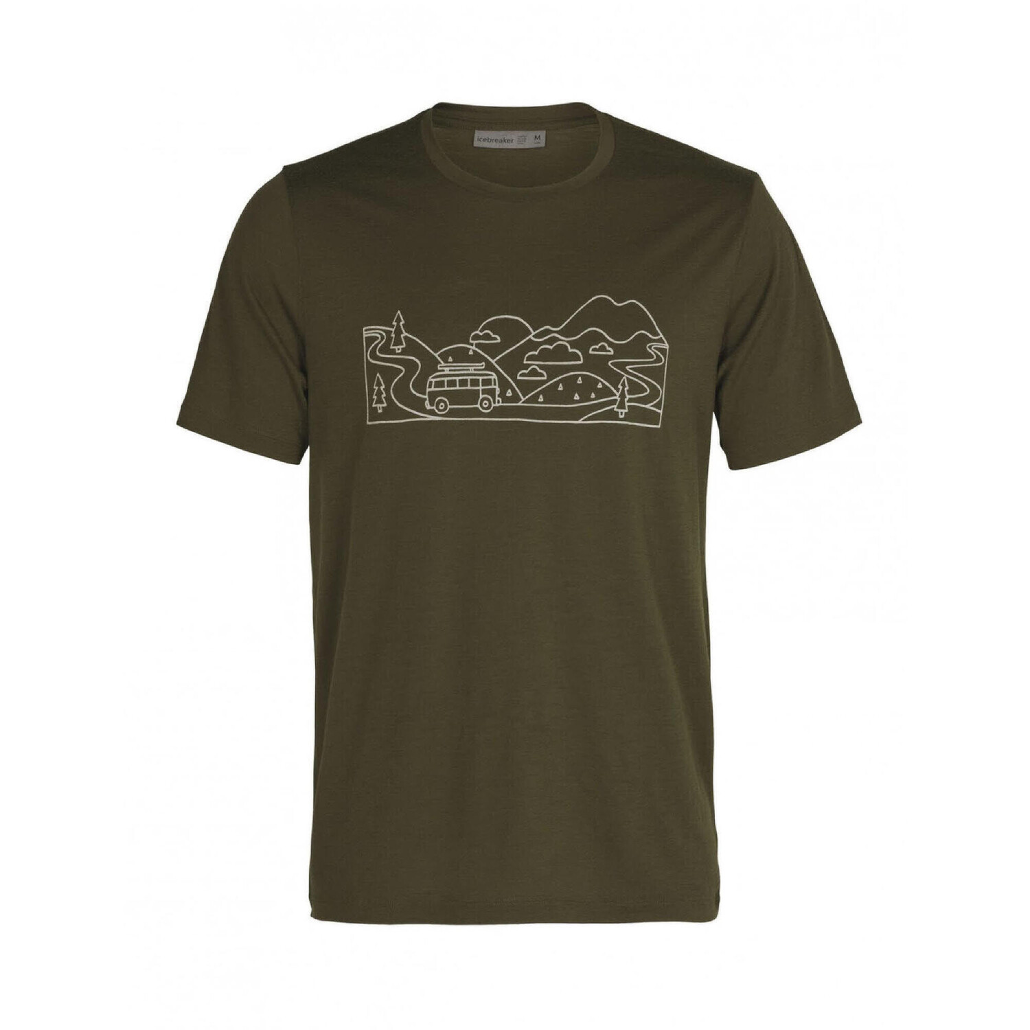 

Футболка ICEBREAKER Tech Lite II SS Tee Combi Sk, оливково-зеленый