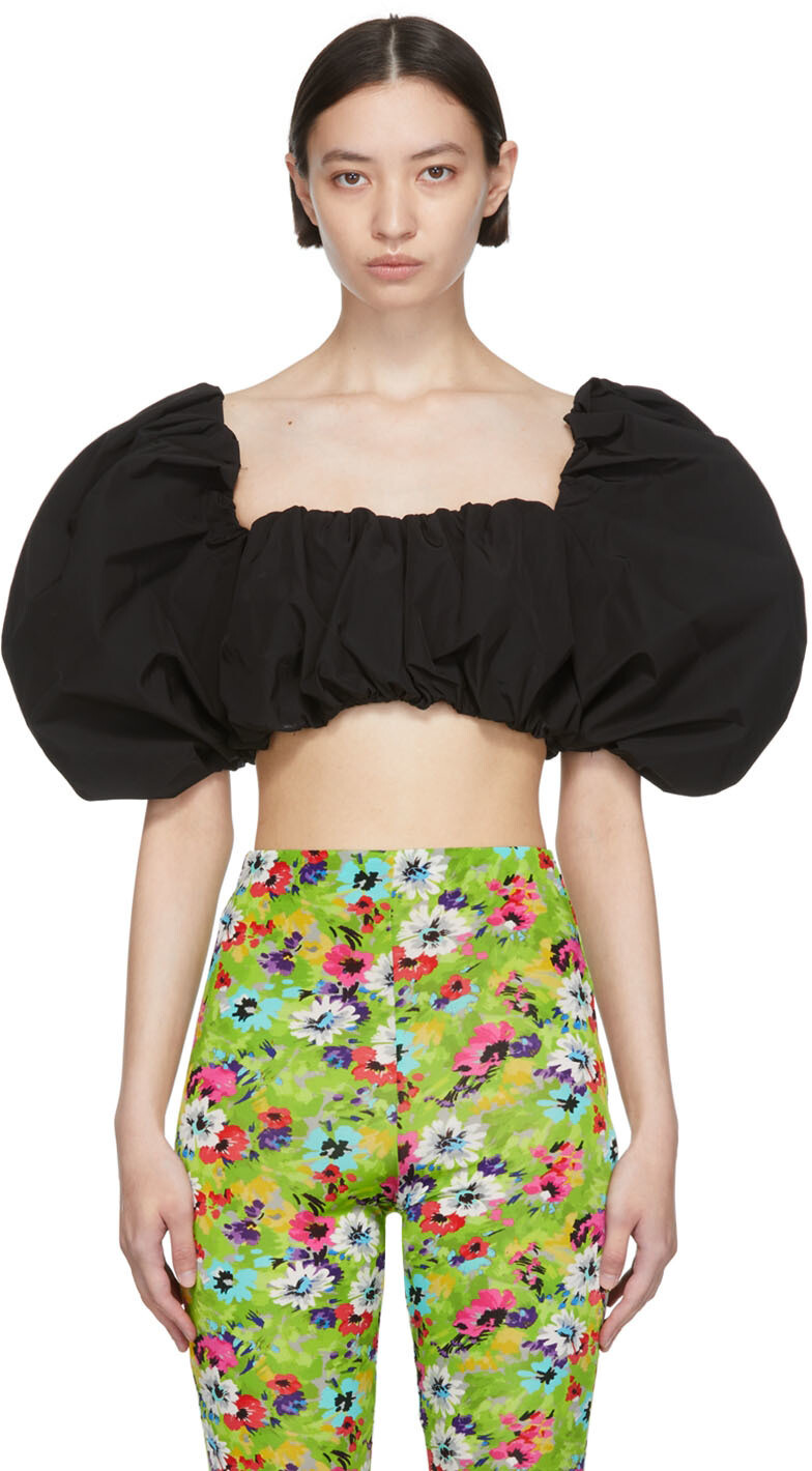 

Черная блуза из вискозы MSGM