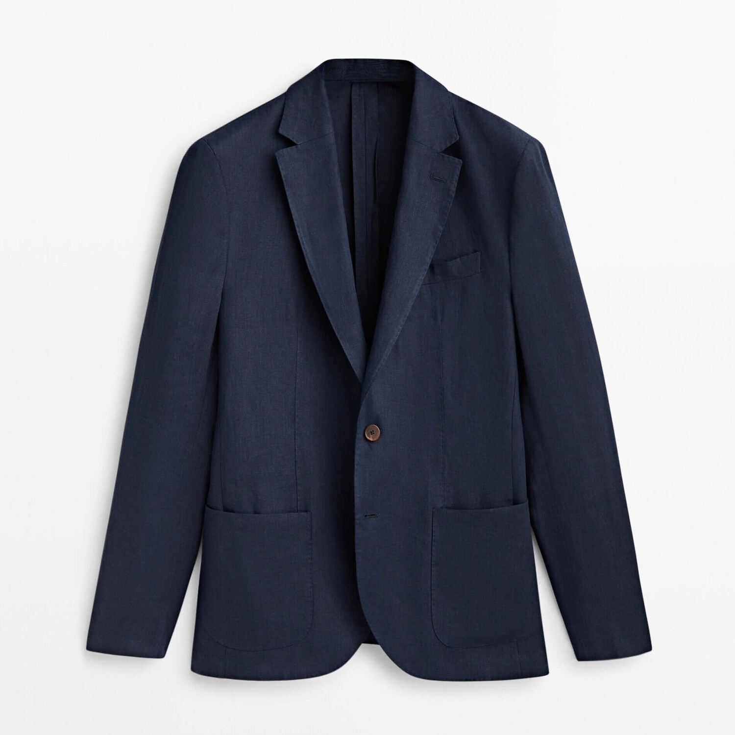 

Блейзер Massimo Dutti 100% Linen Suit. темно-синий