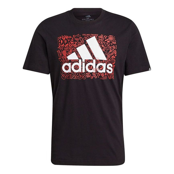 Футболка Adidas M Ddlbmb L T Graffiti Printing Logo Sports Short Sleeve Black, Черный цена и фото