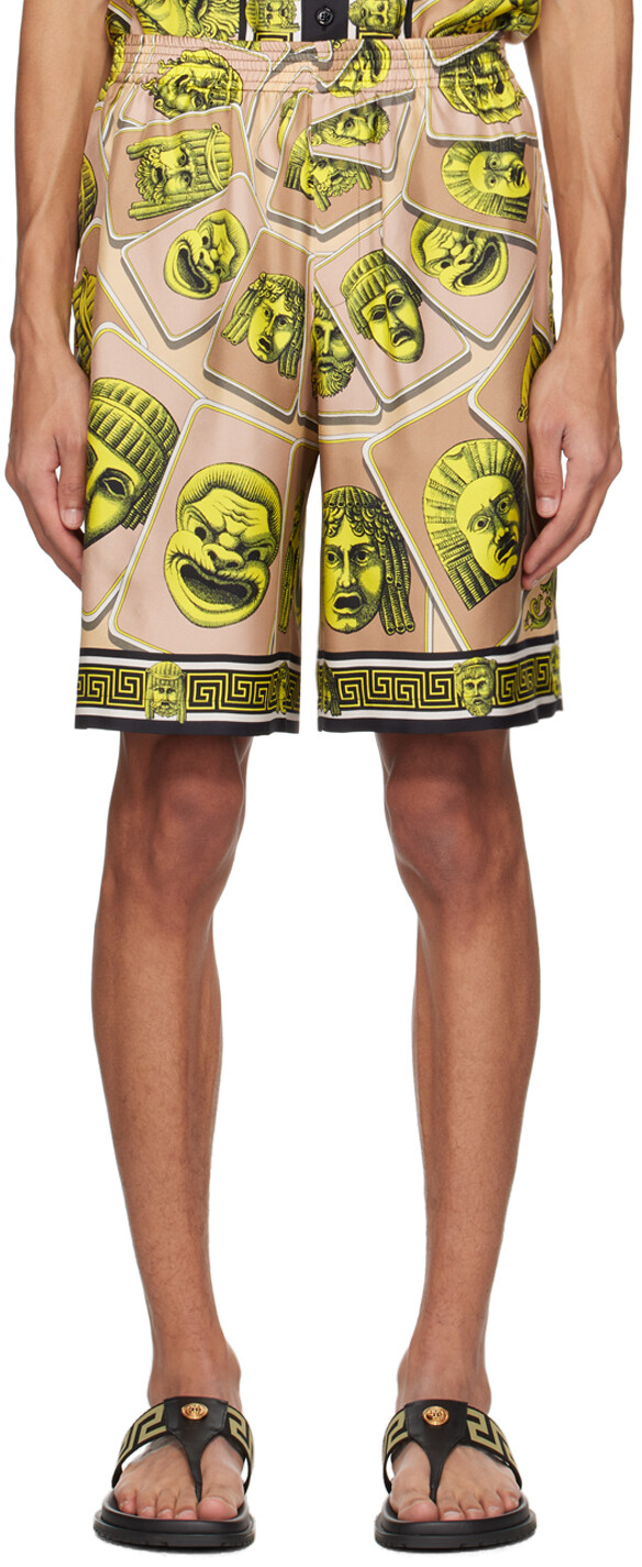 

Бежевые шорты 'Le Maschere' Versace