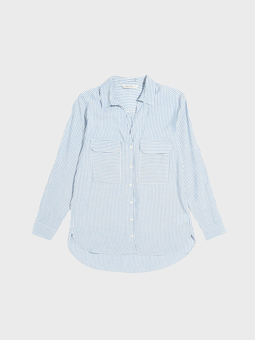 

Женская рубашка из поплина стандартного кроя с длинными рукавами LCW Casual