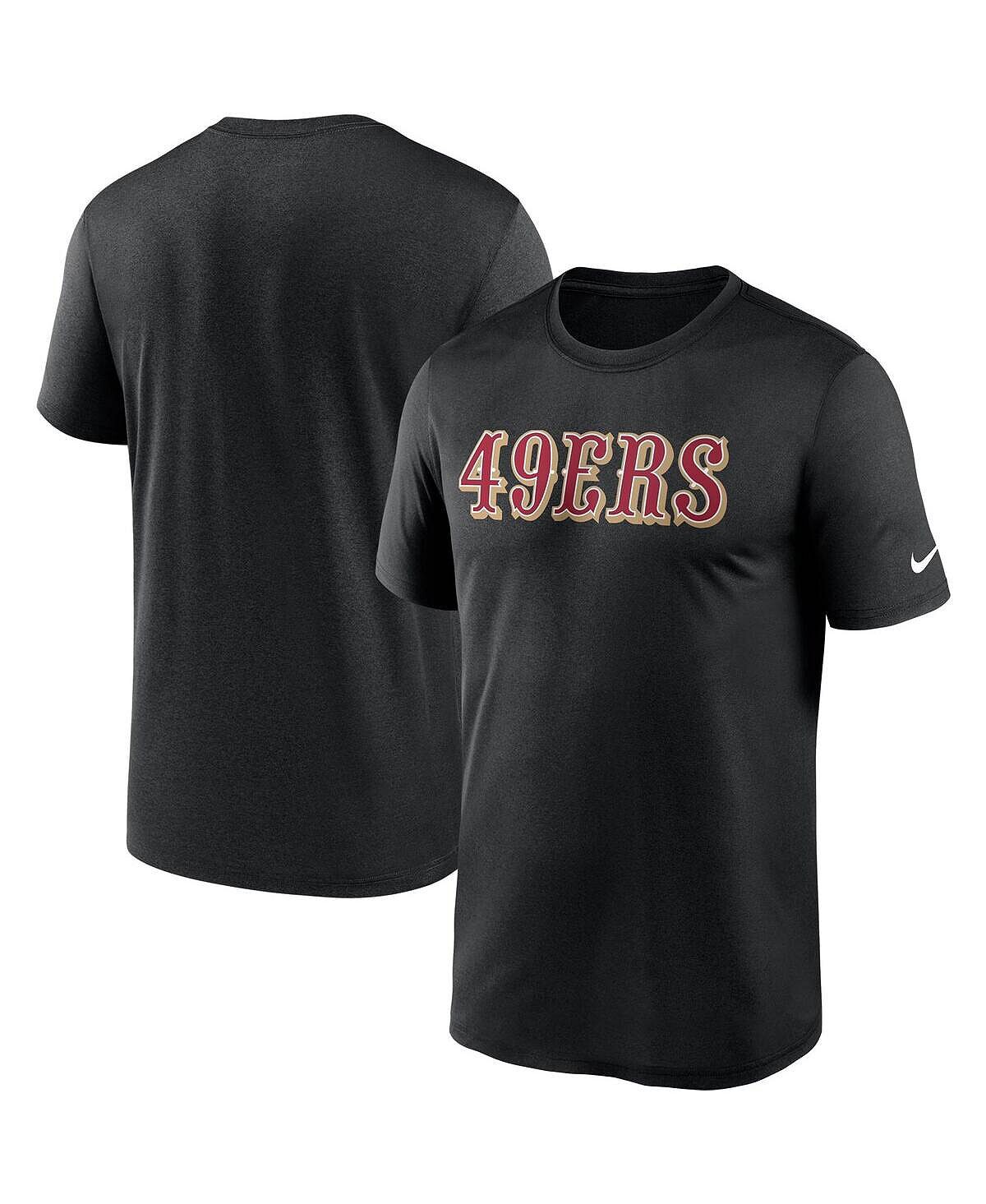 

Мужская черная футболка san francisco 49ers wordmark legend performance Nike, черный