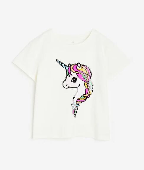 

Футболка с принтом единорог H&M Unicorn, белый