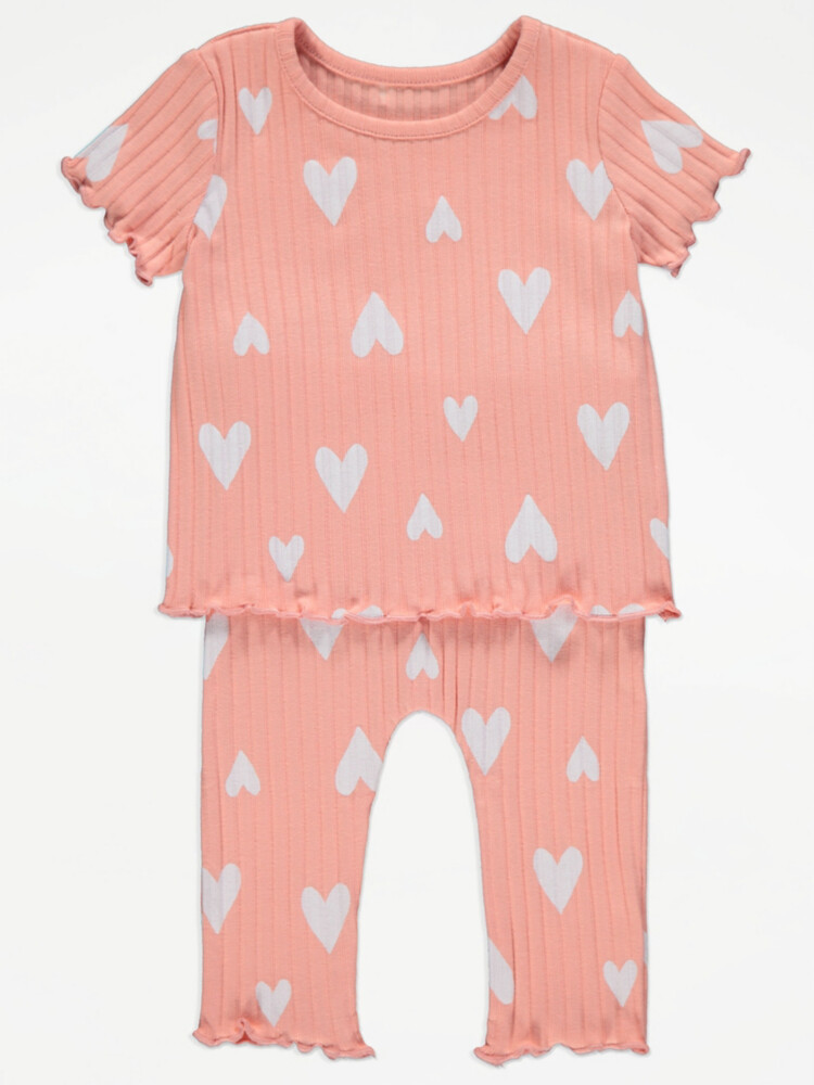 

Топ Coral Heart в рубчик и брюки George., коралловый