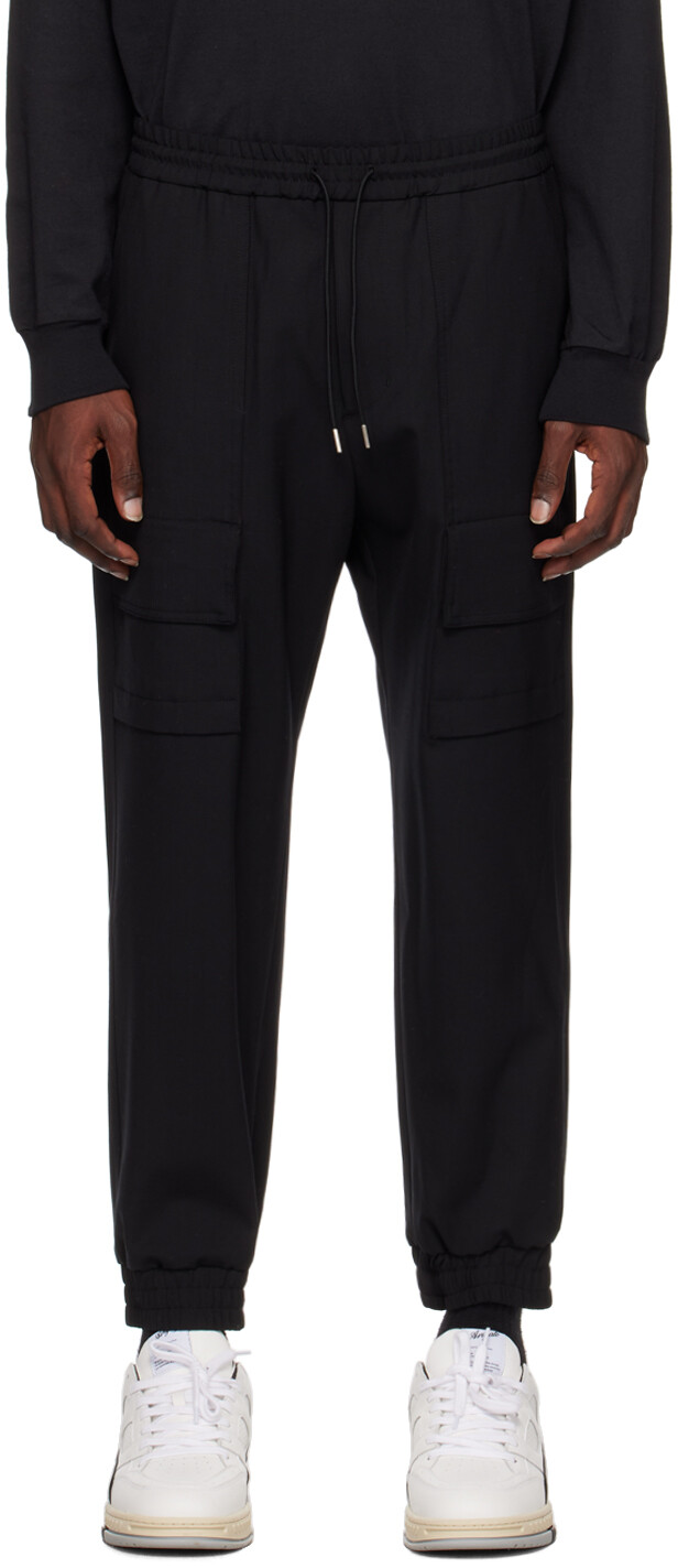 

Черные брюки карго с кулиской Solid Homme, Черный