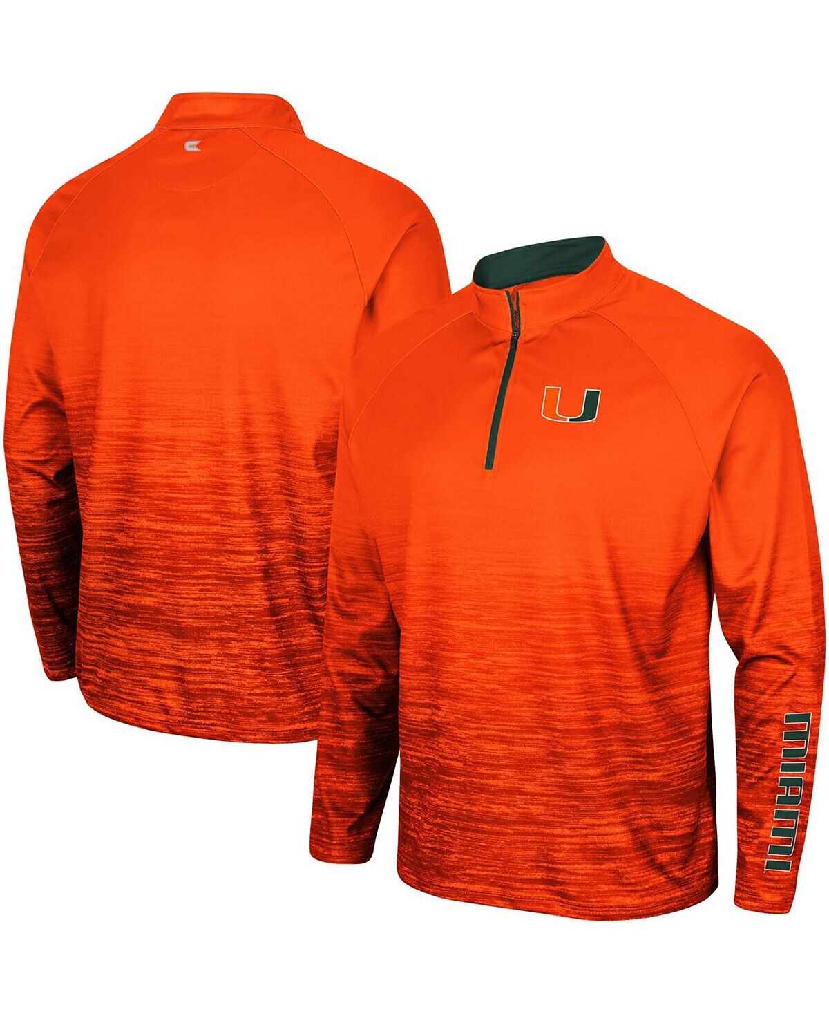 

Мужская куртка orange miami hurricanes revertigo с молнией на четверть реглан оранжевого цвета Colosseum