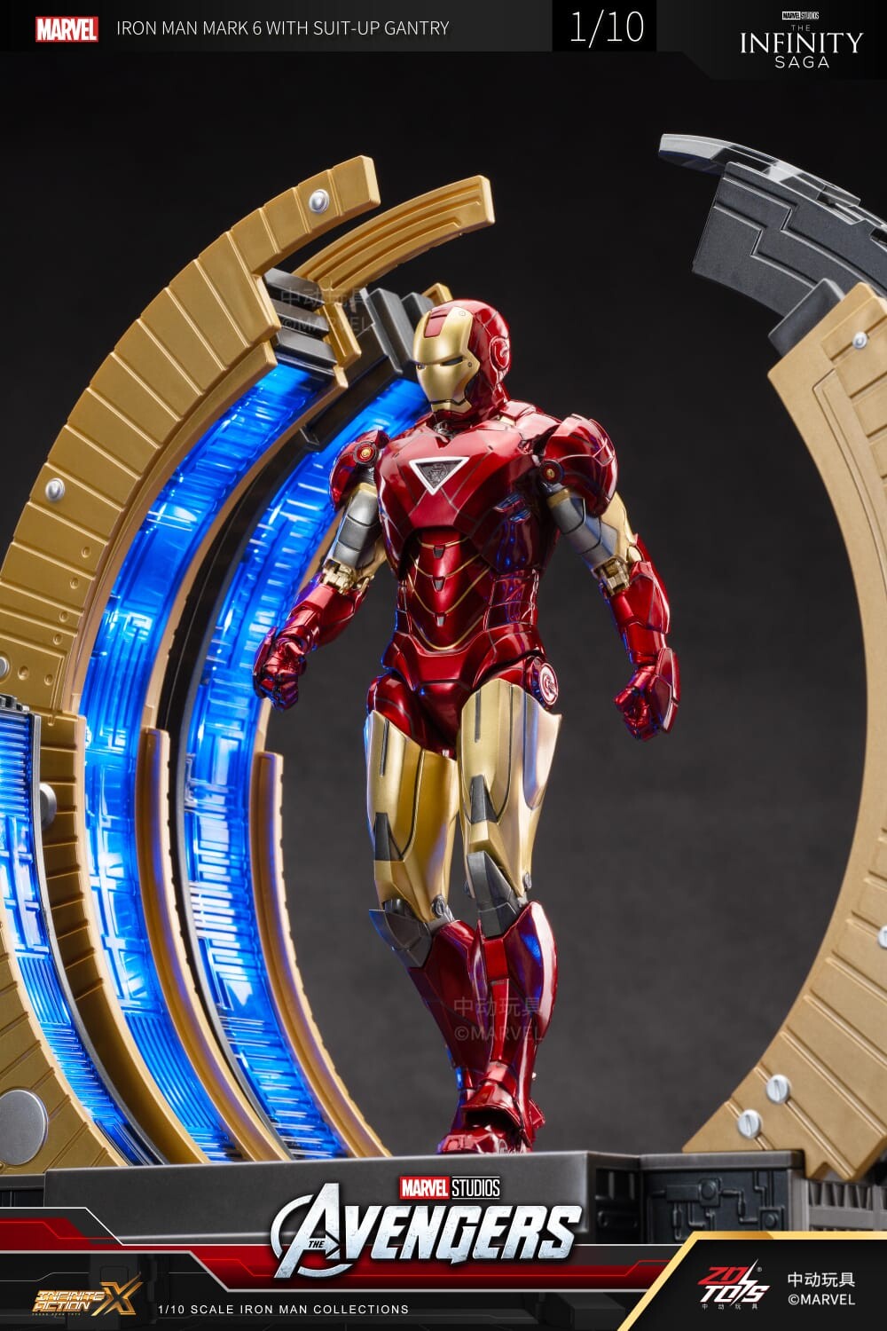 

Фигурка ZD Toys Avengers, Iron Man Mark VI & Suit-Up Gantry 1:10 Scale Collectible (Non-Light Up Function), 20 см
