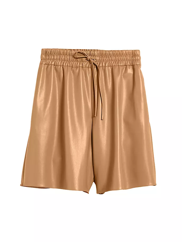 

Шорты из искусственной кожи на шнурке Weekend Max Mara, цвет camel