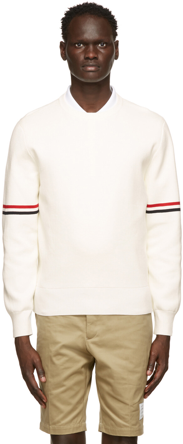 

Белый свитер в полоску Milano RWB Thom Browne