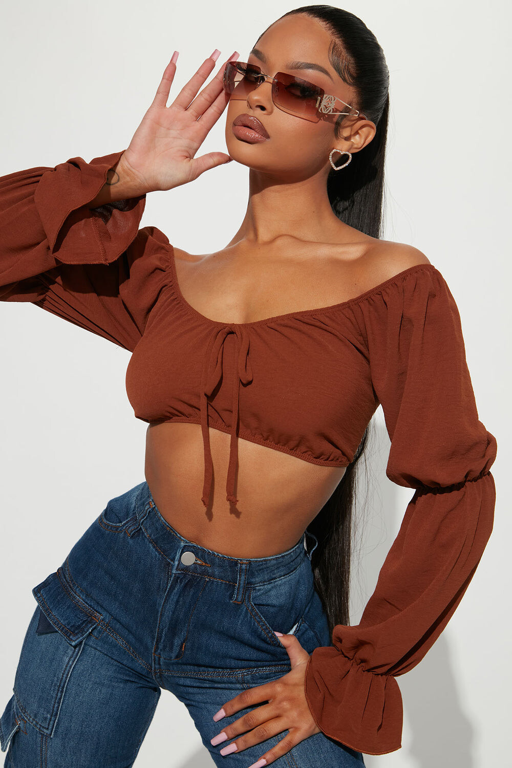 

Блузка Fashion Nova A5174, коричневый