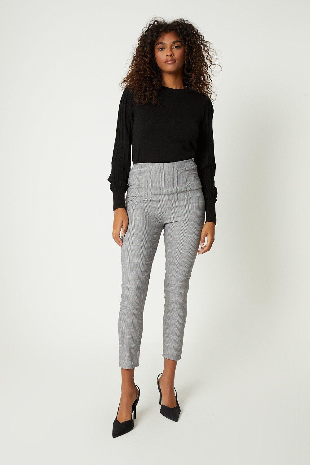 

Узкие брюки в клетку Бенгалин Dorothy Perkins, черный