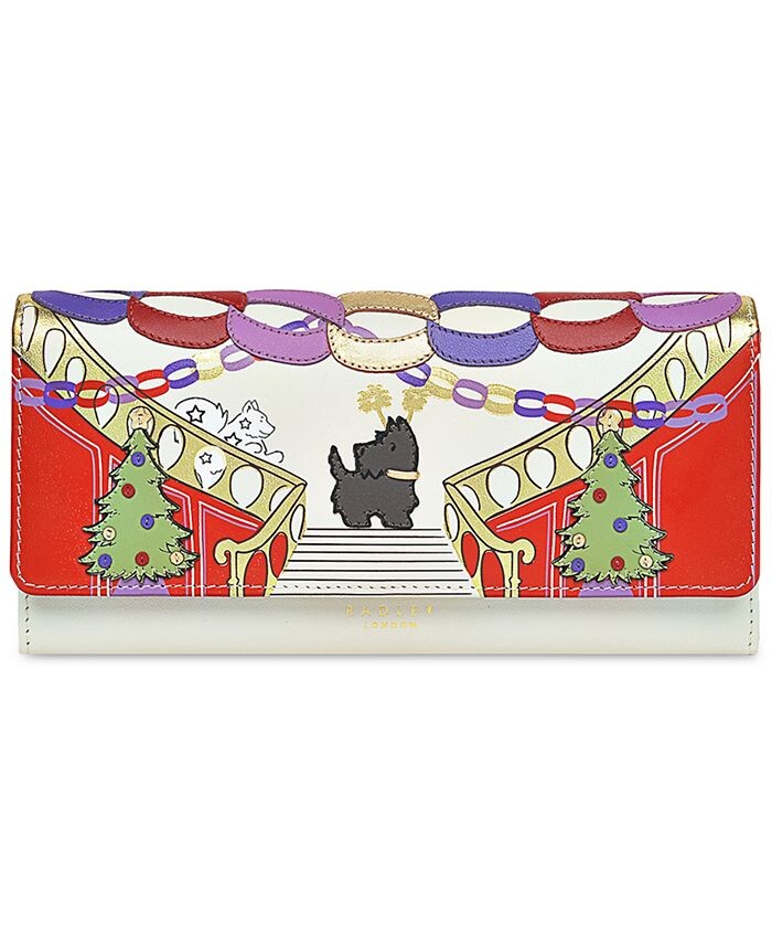 

Большой кожаный кошелек Party Pals с клапаном Radley London, белый