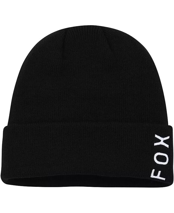 

Женская черная вязаная шапка с манжетами с надписью Fox, черный