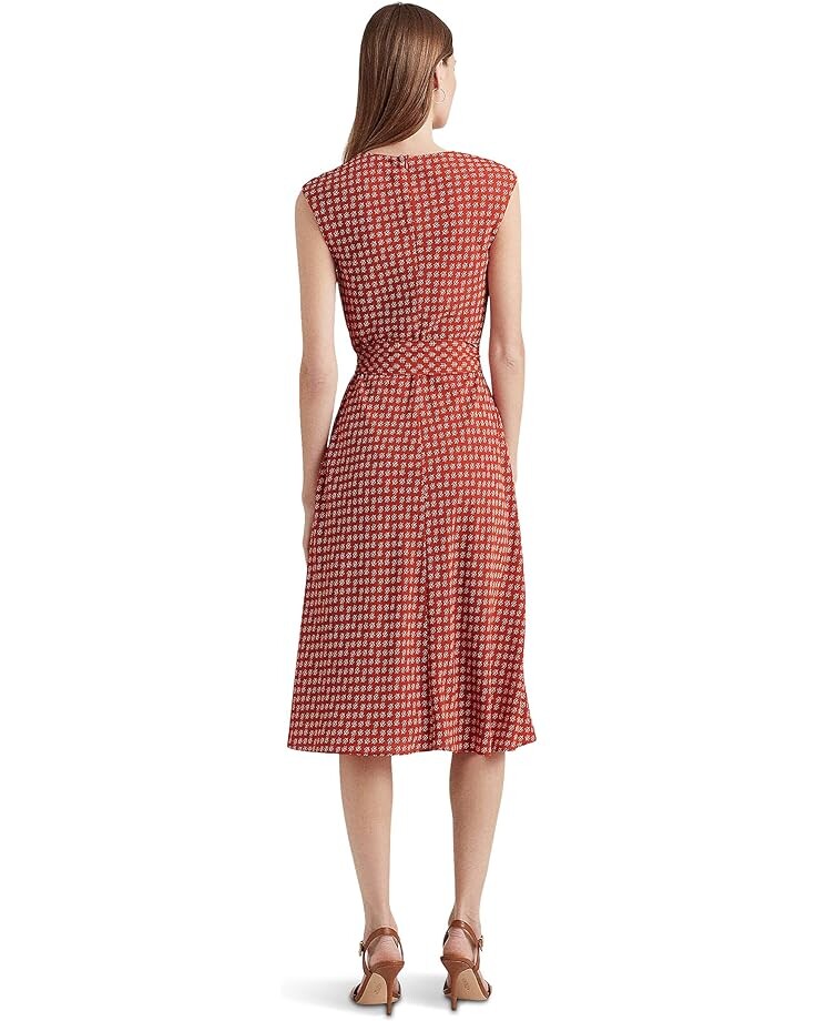 

Платье LAUREN Ralph Lauren Floral Bubble Crepe Cap-Sleeve Dress, цвет Red Sunstone/Cream