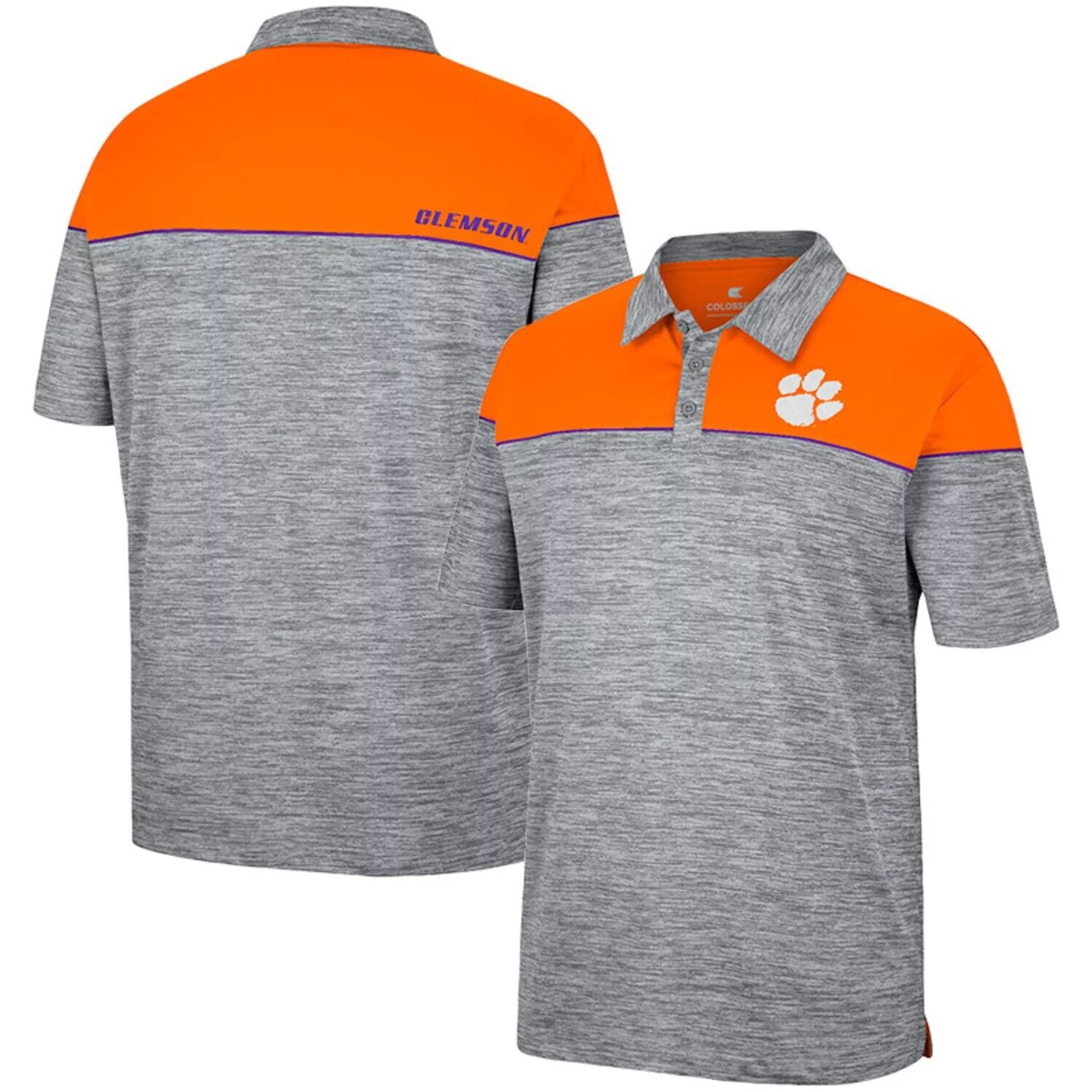 

Мужская футболка-поло серого/оранжевого цвета Clemson Tigers Birdie Colosseum, Оранжевый