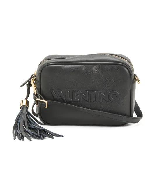 

Кожаное плечо через плечо с тиснением Mia Made In Italy Valentino By Mario Valentino, темно-синий