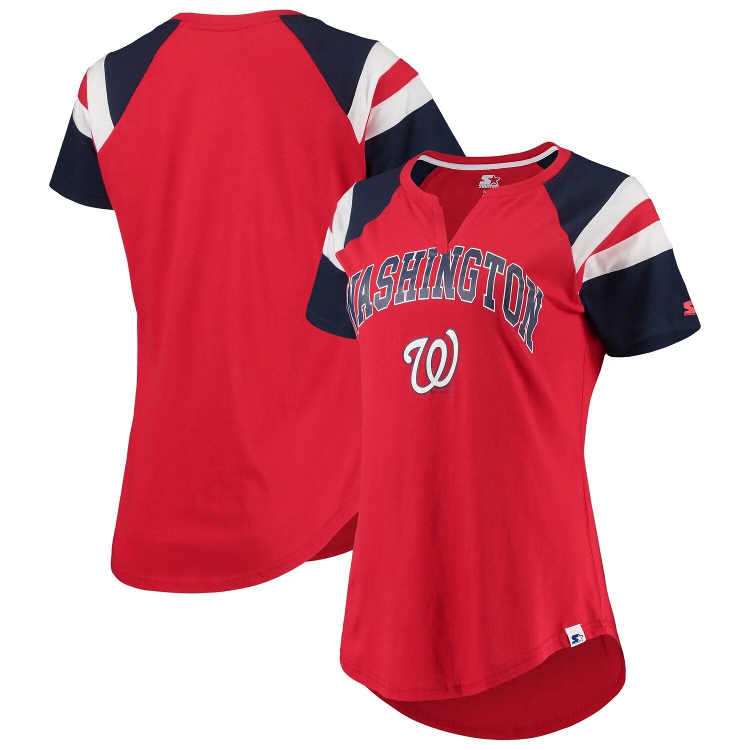 

Женская стартовая красная/темно-синяя футболка Washington Nationals Game с вырезом реглан Starter, Красный