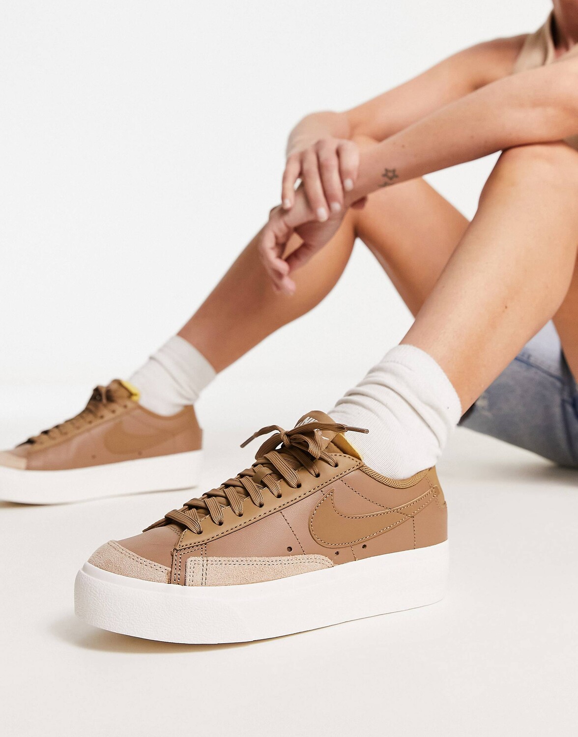 

Коричневые коричневые кроссовки Nike Blazer Low Platform, Коричневый