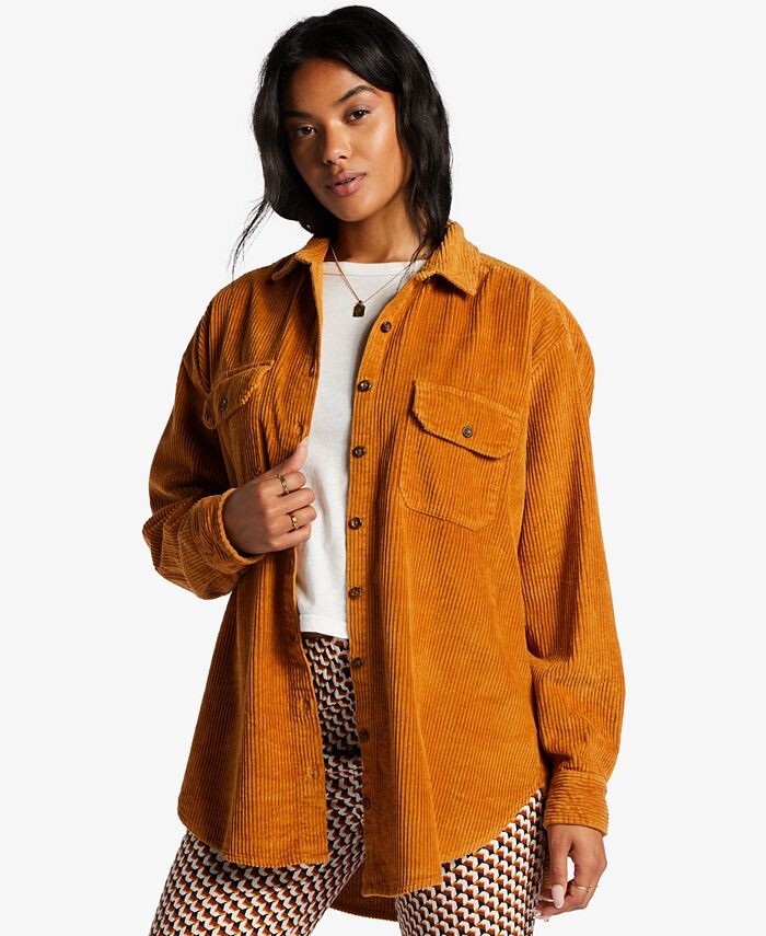 

Хлопковый вельветовый топ So Stoked Billabong, коричневый