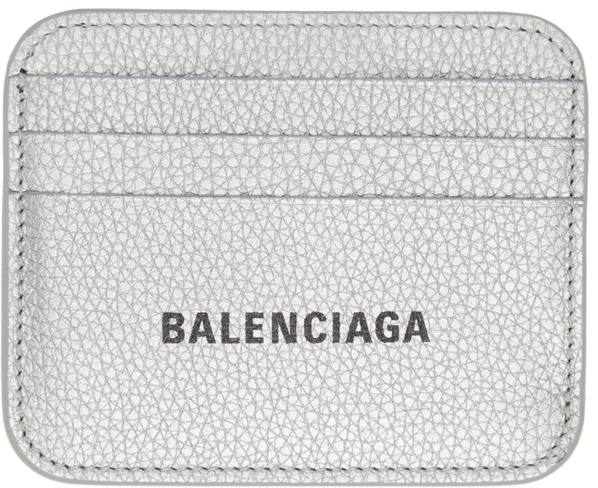 

Серебряный кожаный визитница Balenciaga