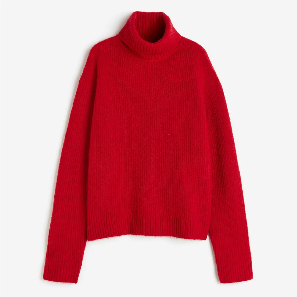 

Свитер H&M Rib-knit Turtleneck, красный