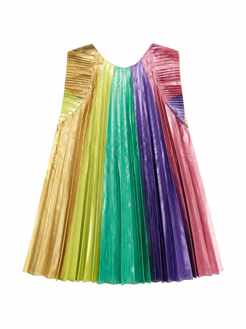 Плиссированное платье с эффектом металлик Stella McCartney