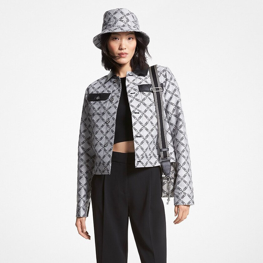 

Куртка Michael Michael Kors Empire Logo Jacquard, серый/черный
