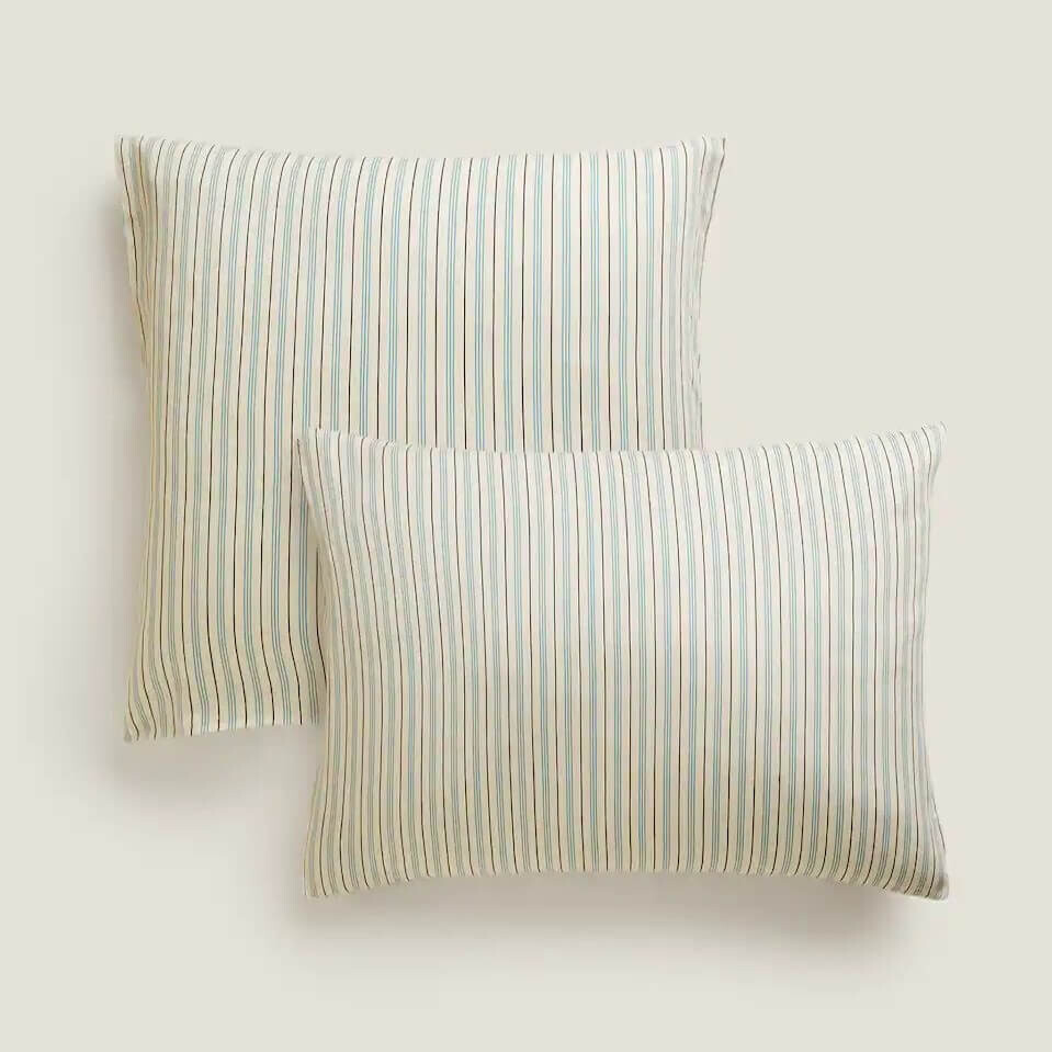 

Наволочка Zara Home (300 Thread Count) Striped Washed Sateen, бежевый