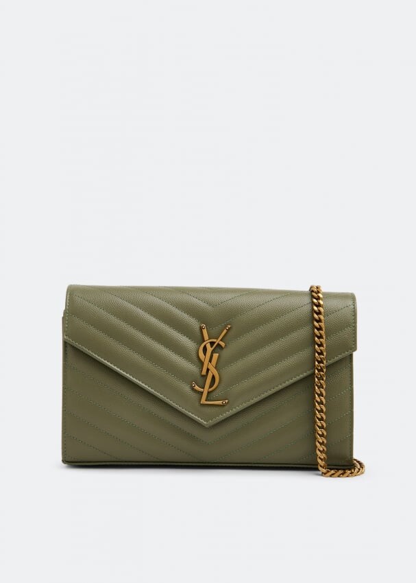 

Кошелек SAINT LAURENT Monogram chain wallet, зеленый