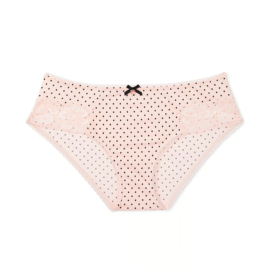 

Трусы Victoria's Secret Body By Victoria Lace-inset Hiphugger Smooth, розовый/черный