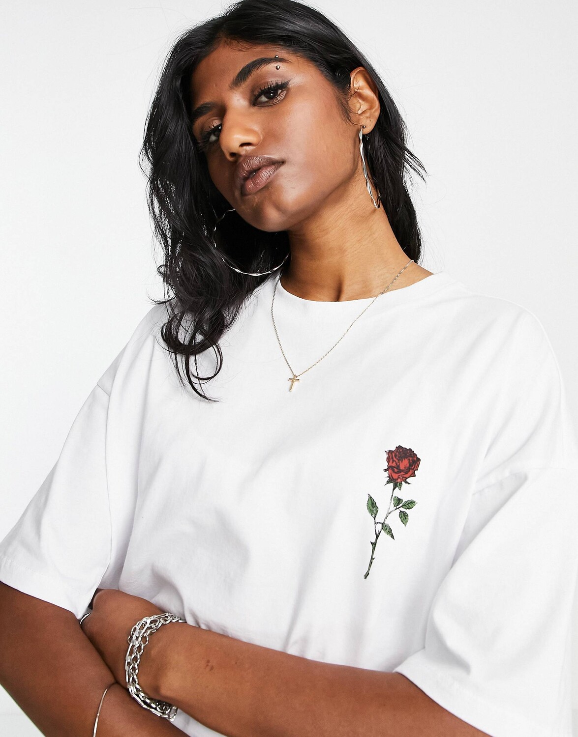 

Белая футболка свободного кроя с графическим принтом ride or die ASOS DESIGN