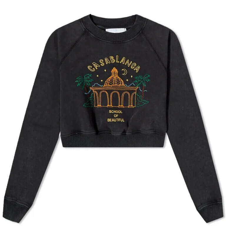 

Толстовка Casablanca School Of Beautiful Cropped Sweat, черный