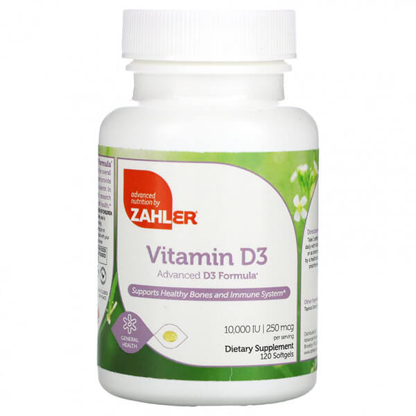 Витамин D3 Zahler 10 000 МЕ, 120 таблеток витамин d3 zahler 2000 ме 250 таблеток