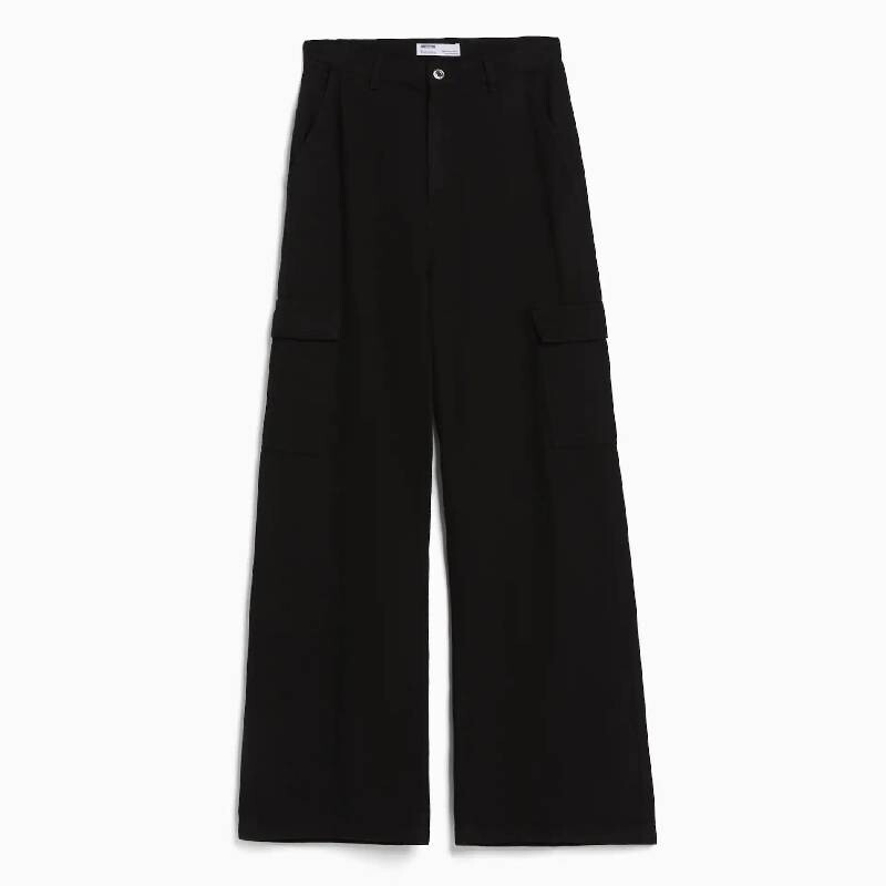 

Джинсы Карго Bershka Wide-leg, черный