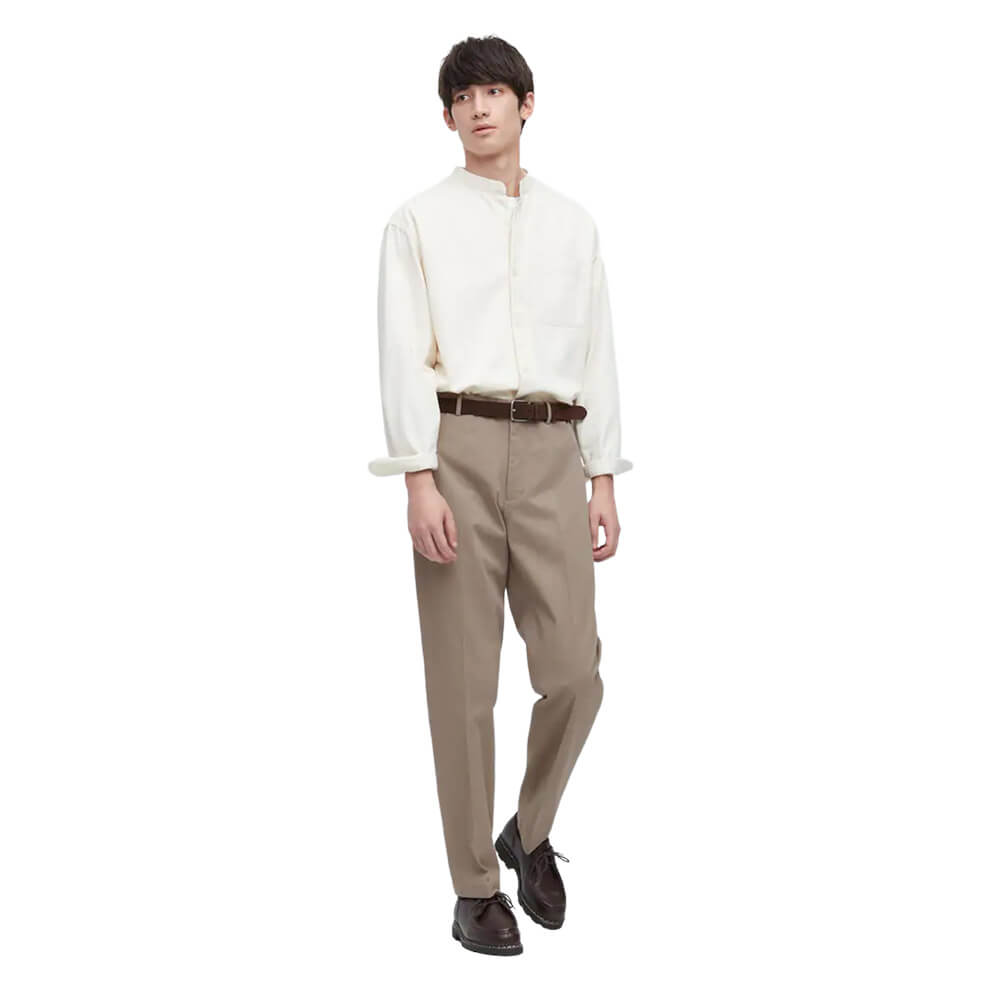 Брюки Uniqlo Smart Cotton Ankle Length (Long), бежевый брюки uniqlo smart cotton long коричневый