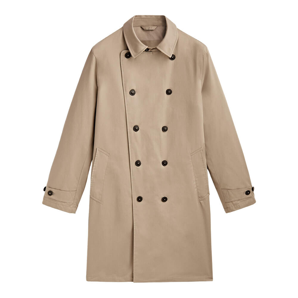 

Плащ Massimo Dutti Double-Breasted, бежевый