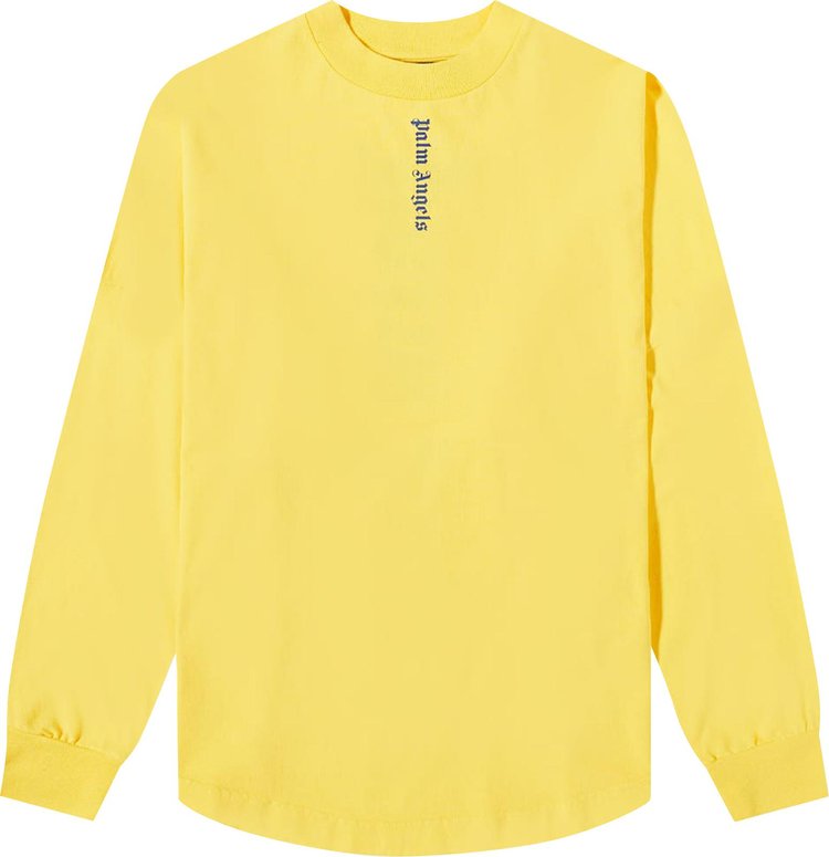 Лонгслив Palm Angels NS Logo Over Tee Long-Sleeve 'Yellow/Navy Blue', желтый - фото