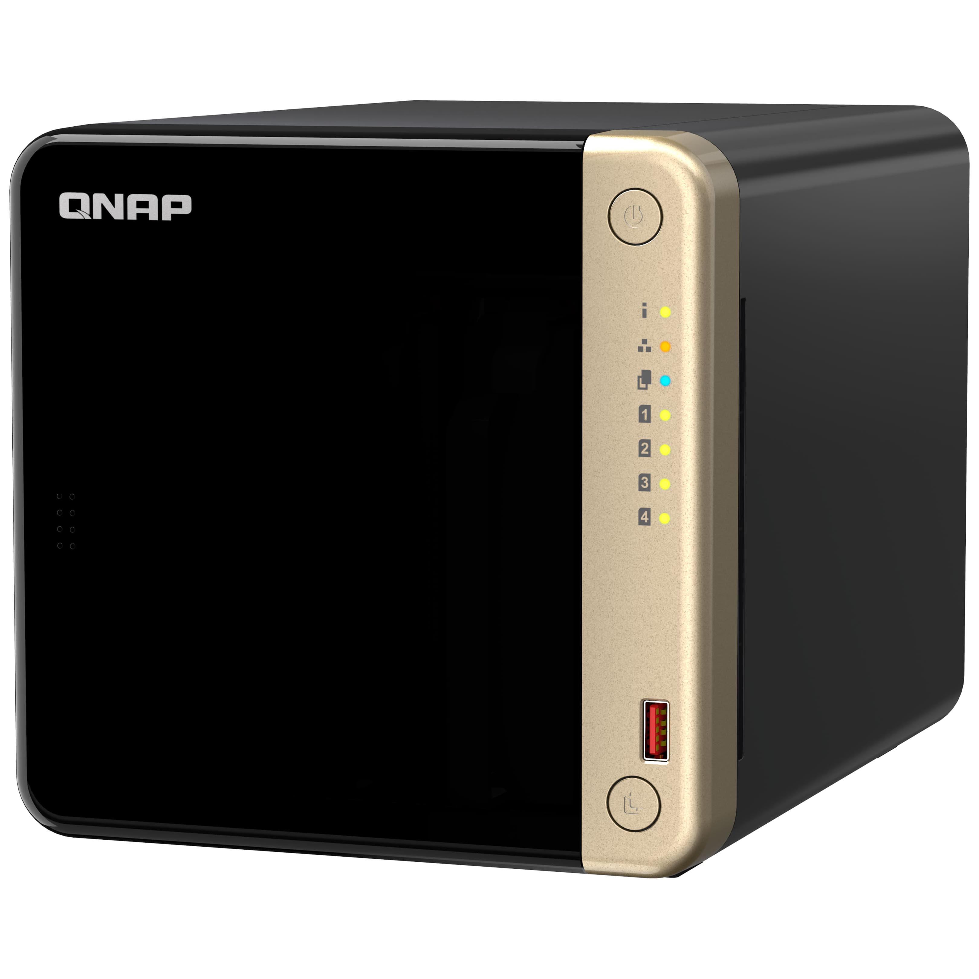 Сетевое хранилище QNAP TS-664 Nas DDR4 4 Гб, 6 отсека, без дисков, черный channel qnap d4 pro rev b nas 4 tray w o hdd quad core intel celeron j1900 2 0 2 42ghz 2gb up to 8gb hdmi port 4xusb 2xgb lan