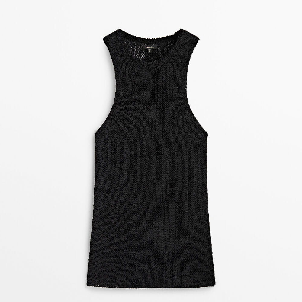 

Трикотажный топ Massimo Dutti, черный