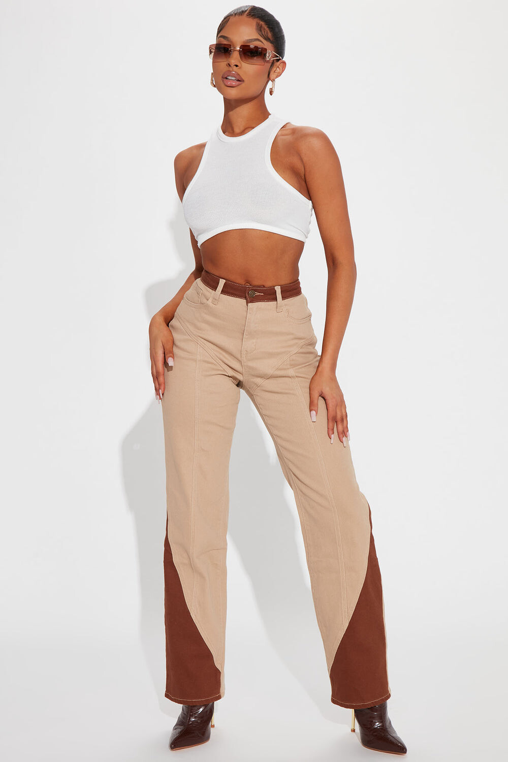 

Джинсы Fashion Nova FBB03, бежевый