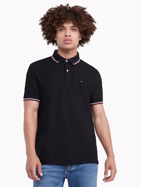 

Футболка-поло Tommy Hilfiger Regular Fit Tipped, черный