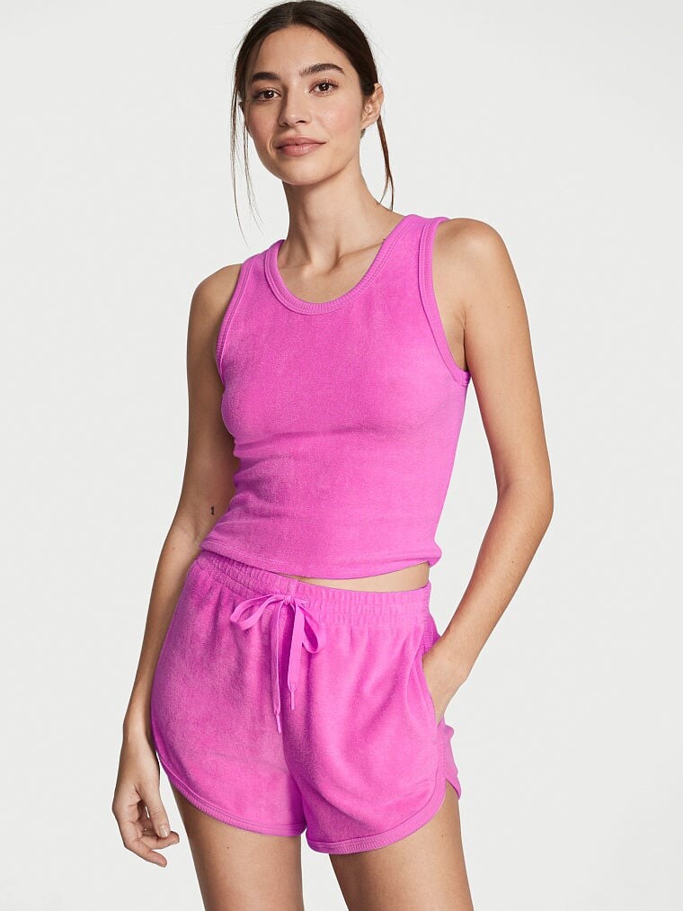 Комплект шорты и майка Victoria's Secret Terry, розовый – купить из-за ...
