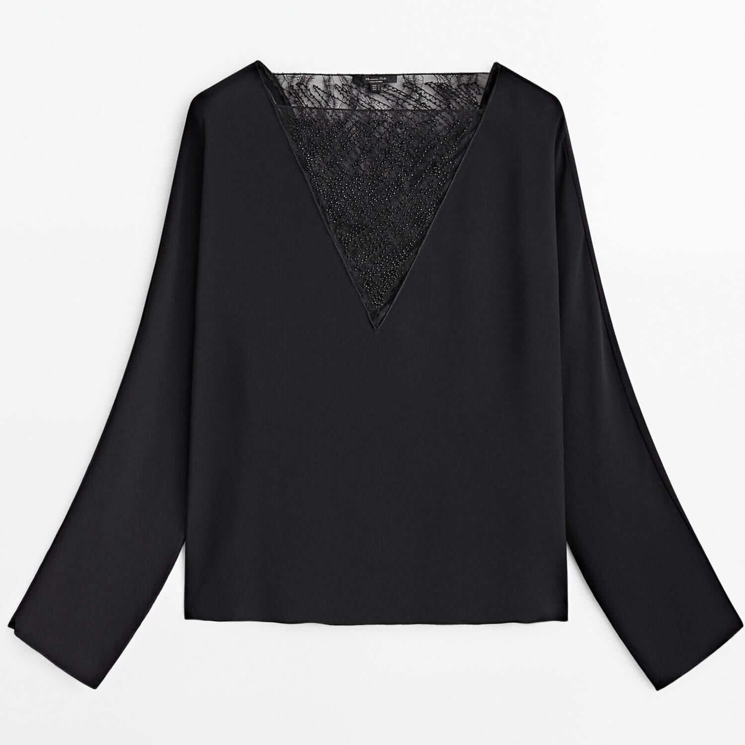 

Блуза Massimo Dutti с бусинами, черный