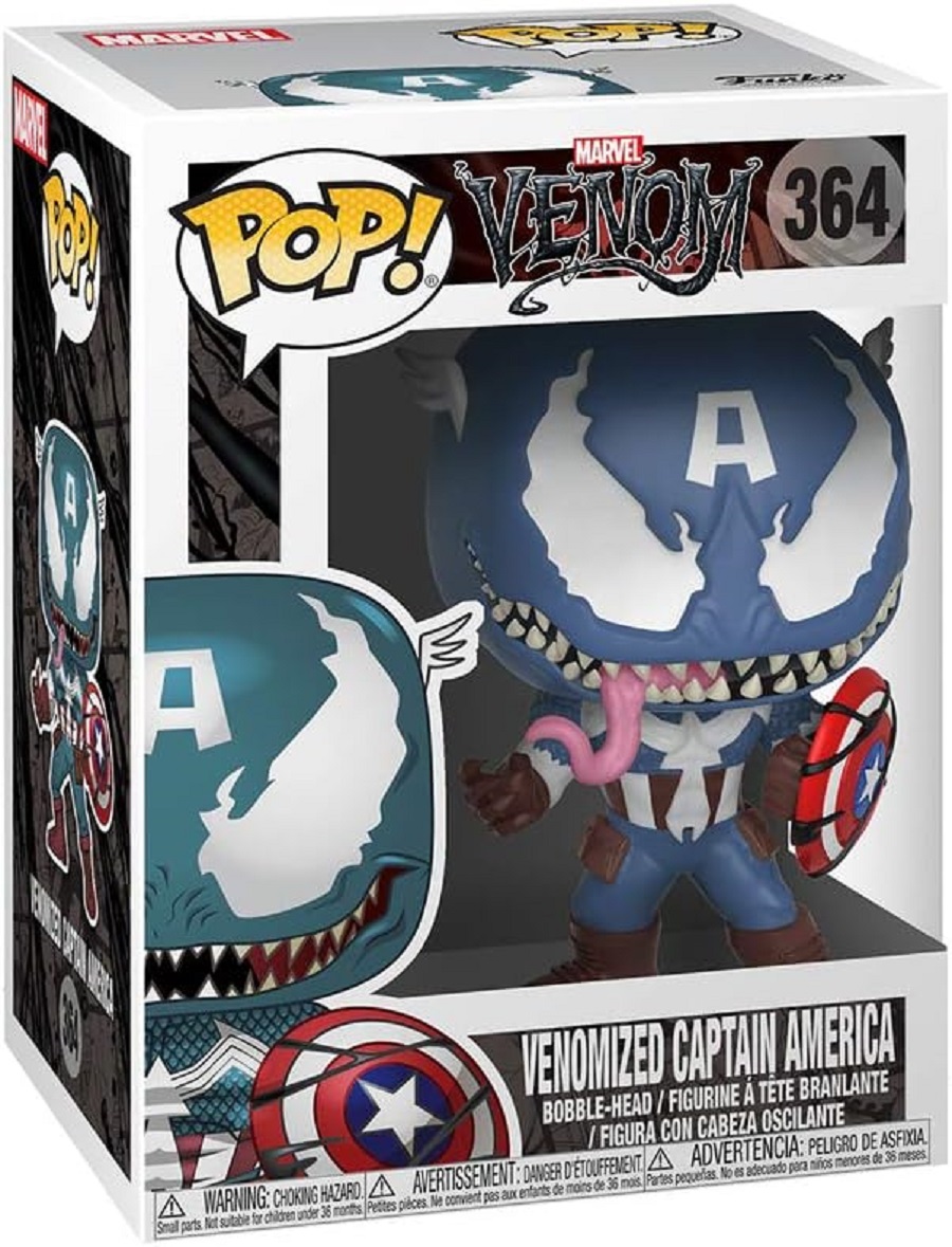 Фигурка Funko POP! Marvel: Venom - Venom Captain America, мультиколор фигурка funko pop marvel venom – venom bobble head 9 5 см