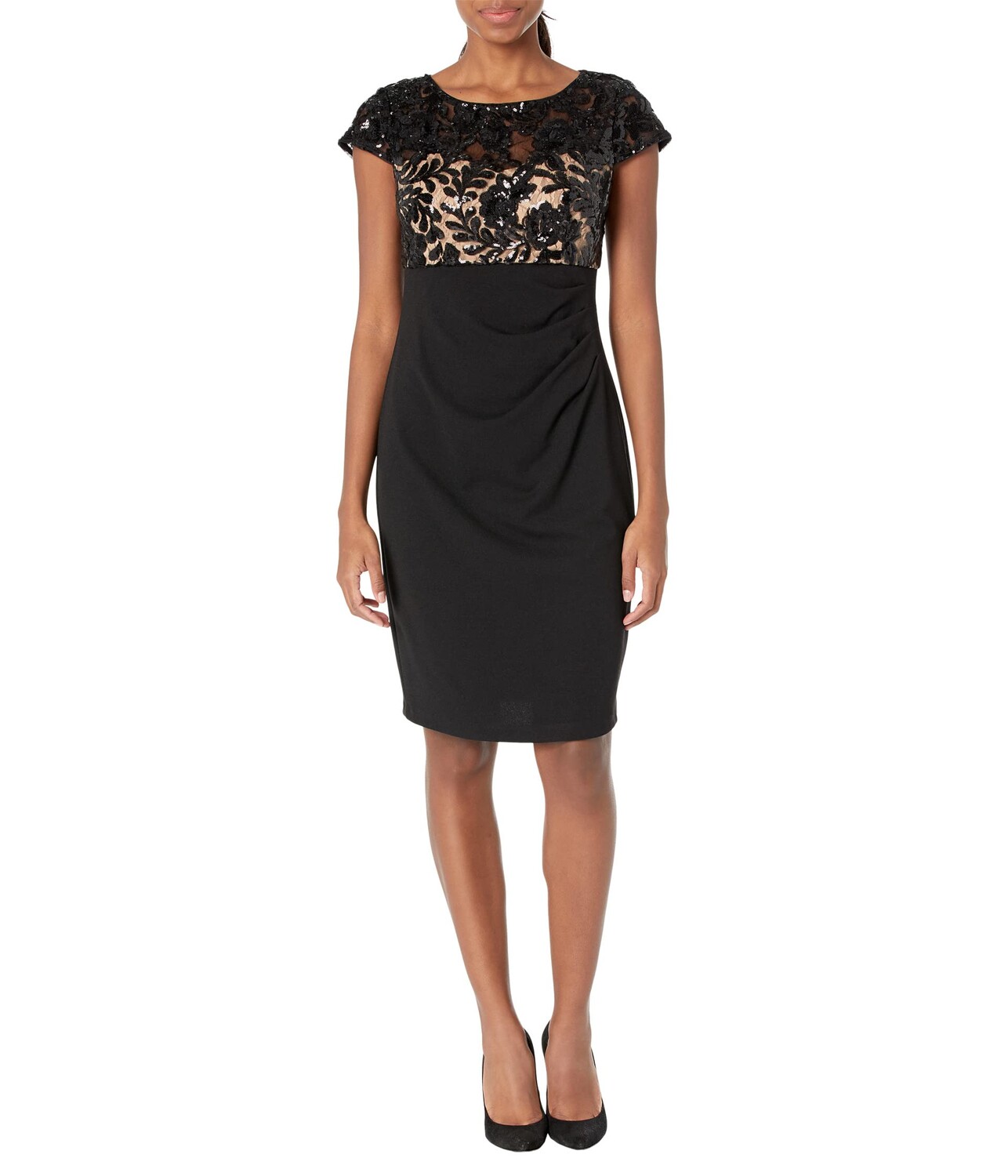 

Платье Alex Evenings, Petite Short Empire Waist Sheath Dress with Sequin Bodice