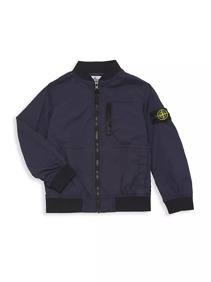 

Нейлоновый бомбер для маленьких мальчиков и мальчиков Stone Island, синий
